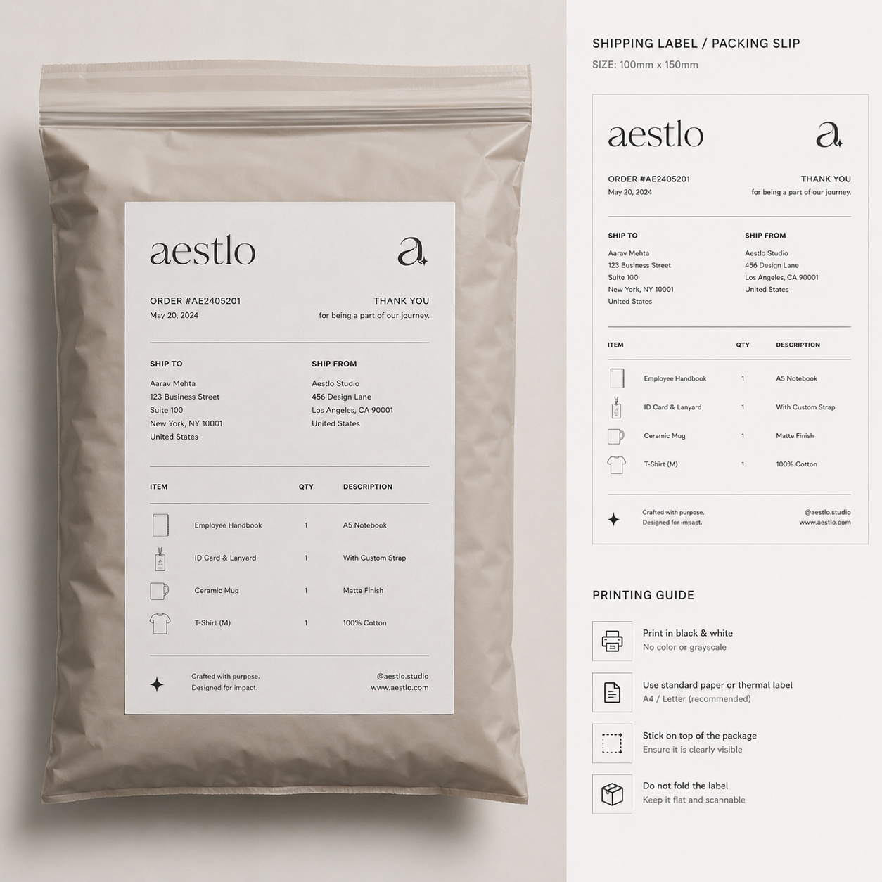 Shipping label