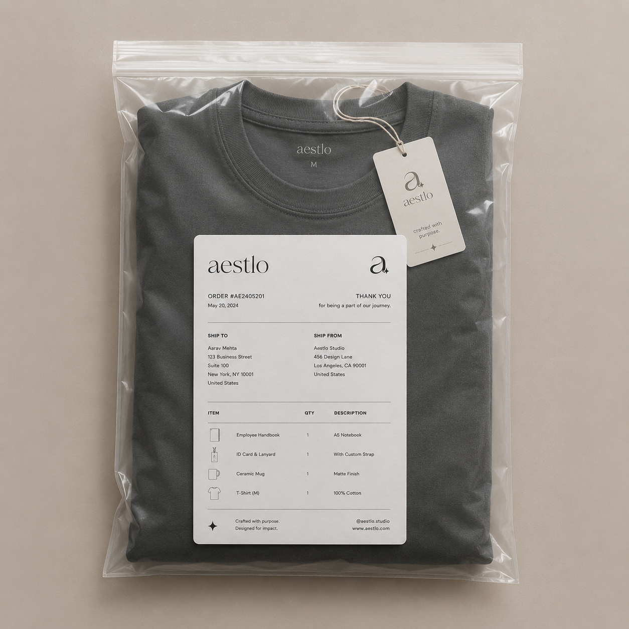 T-shirt packaging